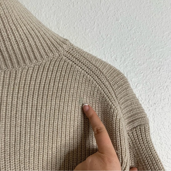 Proenza Schouler Neutral Turtleneck Asymmetrical Hem Sweater Size Small - Picture 7 of 7